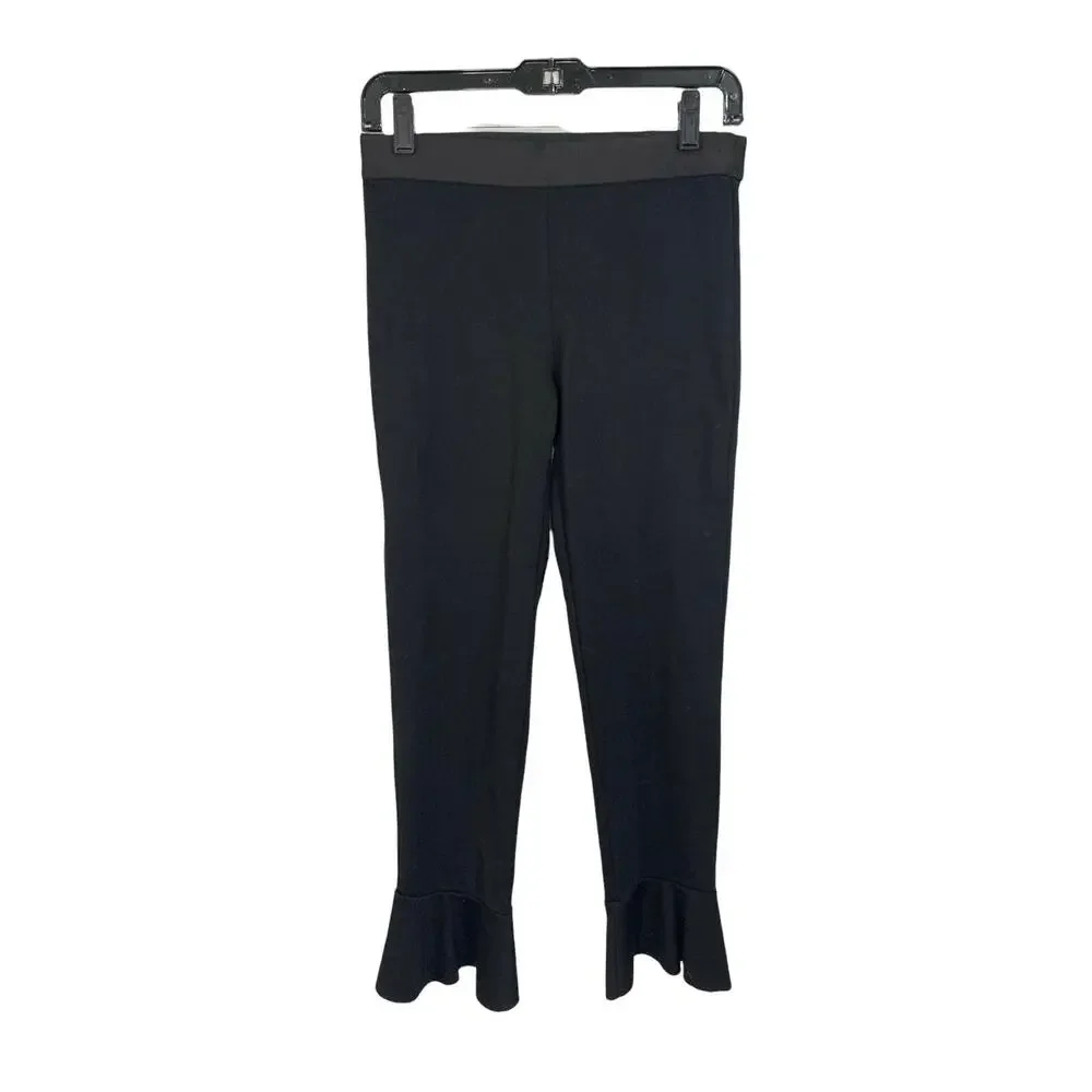 Bailey 44 Passion‎ Ruffle-Hem Cropped Pants Black Size Small